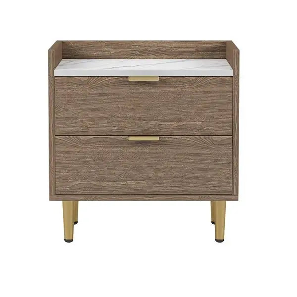 Wooden Nightstand Drawers Worktop, Bedside Table IN USA.