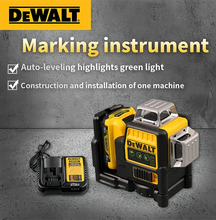 Dewalt 3 Sides*360 Degree Vertical 12 Lines Laser Level Horizontal Gre