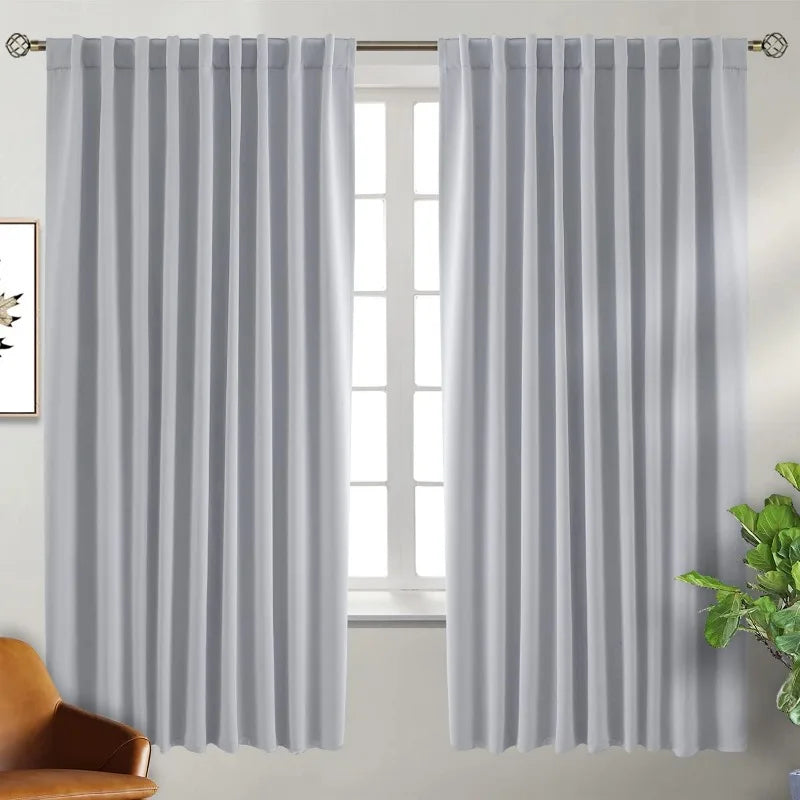 Navy Blue Elegant Blackout Curtains Rod Pocket in USA