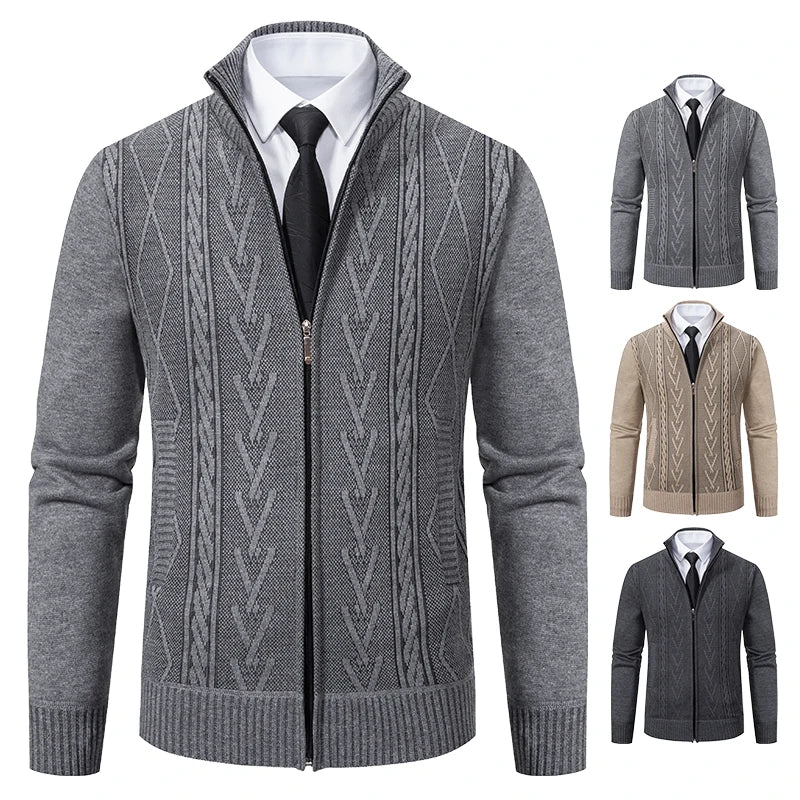 new cashmere padded warm casual men's knitted sweater coat in USA