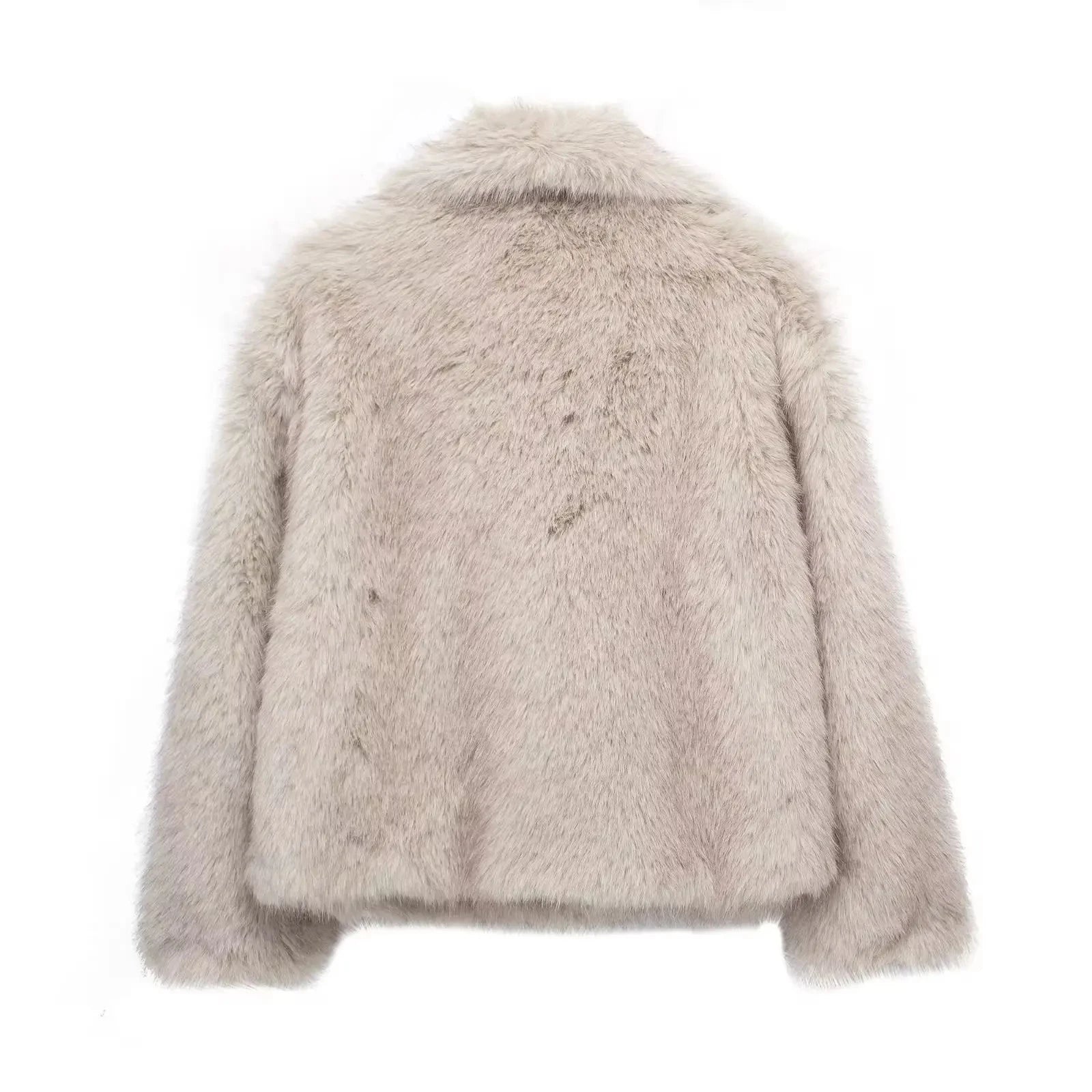 Women Fashion Cropped Faux Fur Jacket Coat in USA