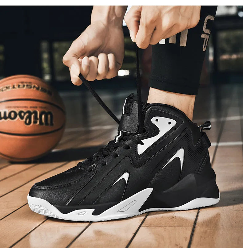 Autumn Winter Men High-Top PU Leather Basketball Shoes in USA