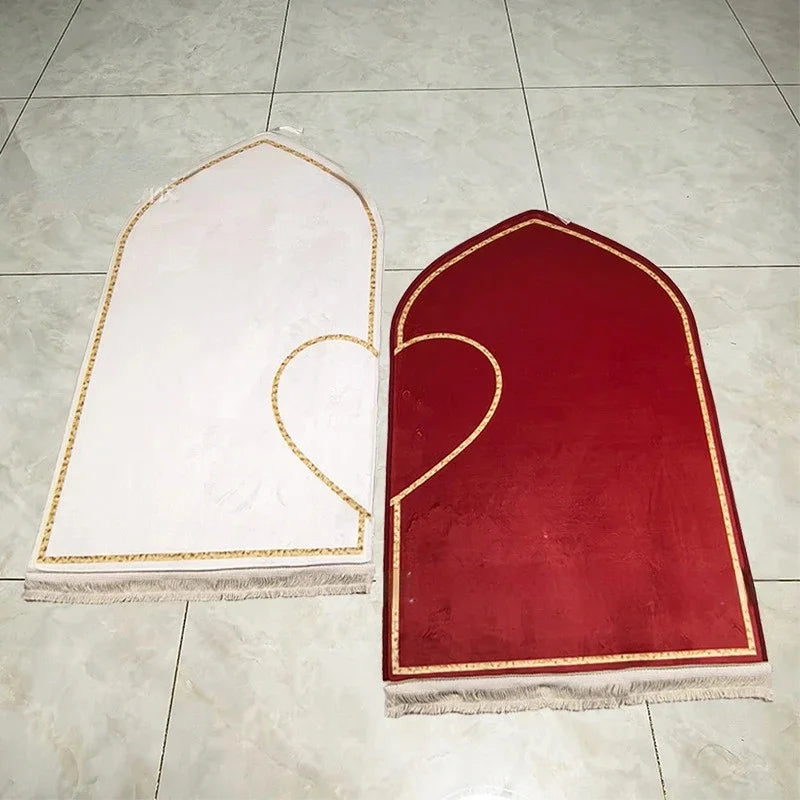 2pcs Flannel Prayer Mat Worship Blanket Tassels Kneels