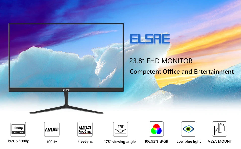 ELSAE HDR Office Monitor Computer PC IPS Screen, IN USA.