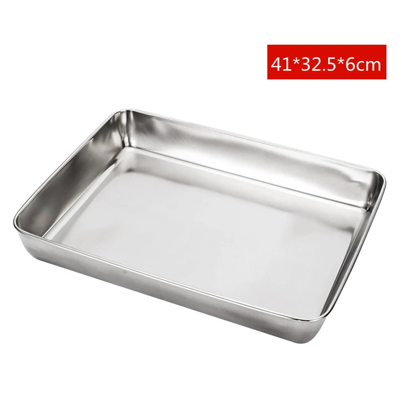 Thicken Stainless Steel Food Storage Tray Rectangular in USA.