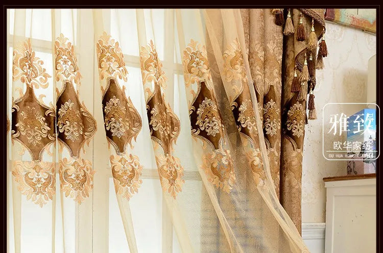 Embroidered Blackout Curtains Living Room Curtains in USA