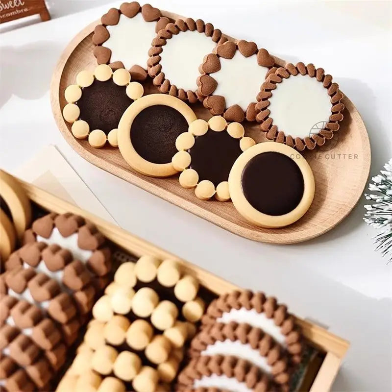 Chocolate Sandwich Cookies Flowers Cookie Cutter Biscuit in USA