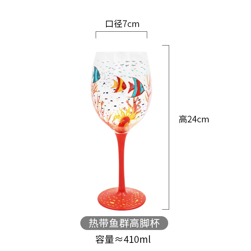 Hand Painted Wine Glass, Champagne Cup, Goblet, Crystal Cups in USA.