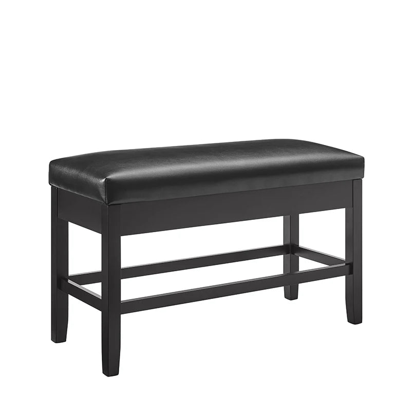 Carrara Storage Counter Black Wooden Dining Bench in USA.