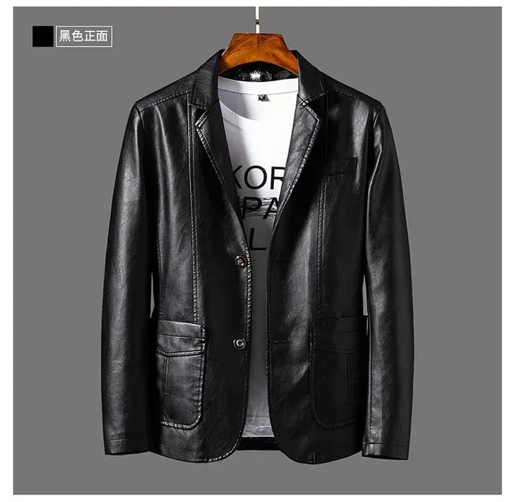 Spring Autumn Biker Leather Men's Jacket Leather IN USA.