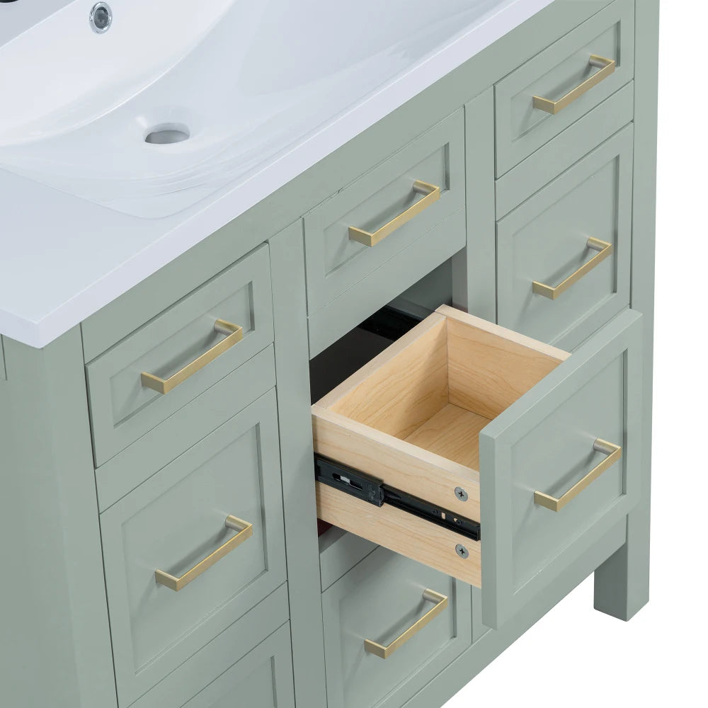 Bathroom Vanity Cabinet with Resin Integrated Sink in USA.