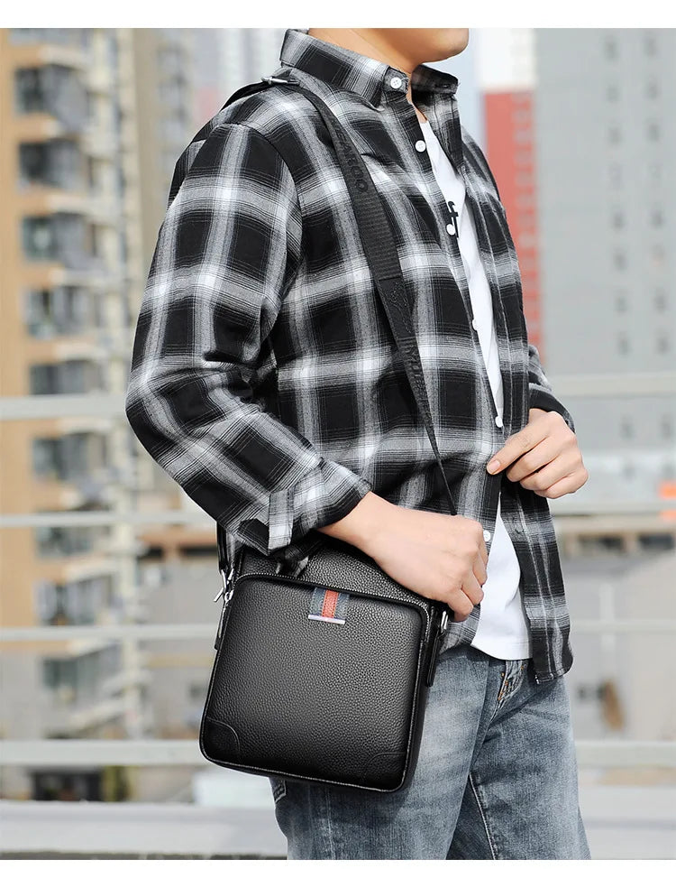 Famous Brand Small Men's Bag Genuine Leather Men Shoulder Bag in USA