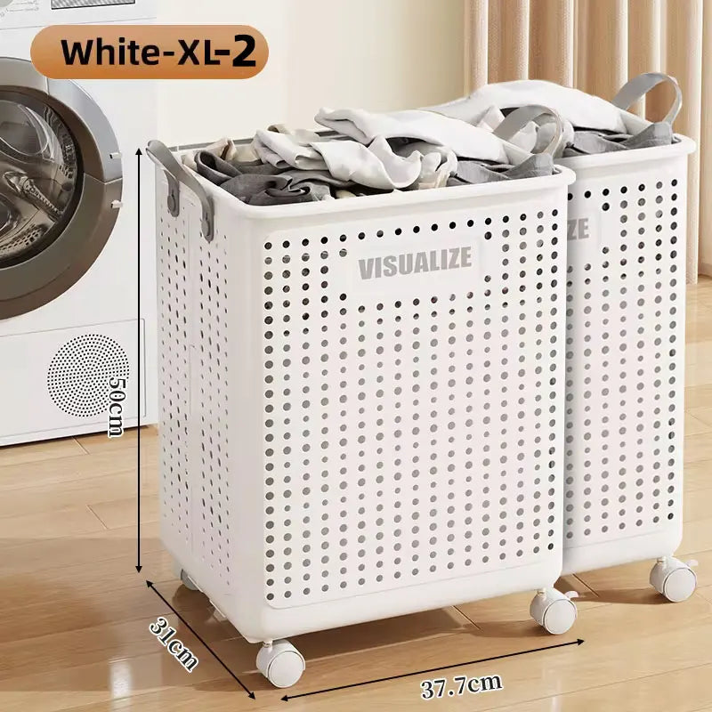 Foldable Laundry Basket hamper casters Washing Clothes in USA