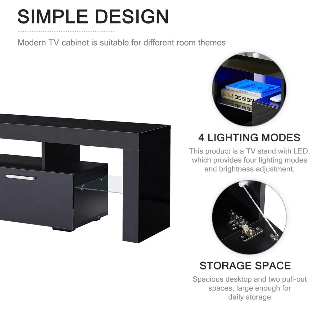 LED TV Stand High Gloss TV Entertainment Center in USA.