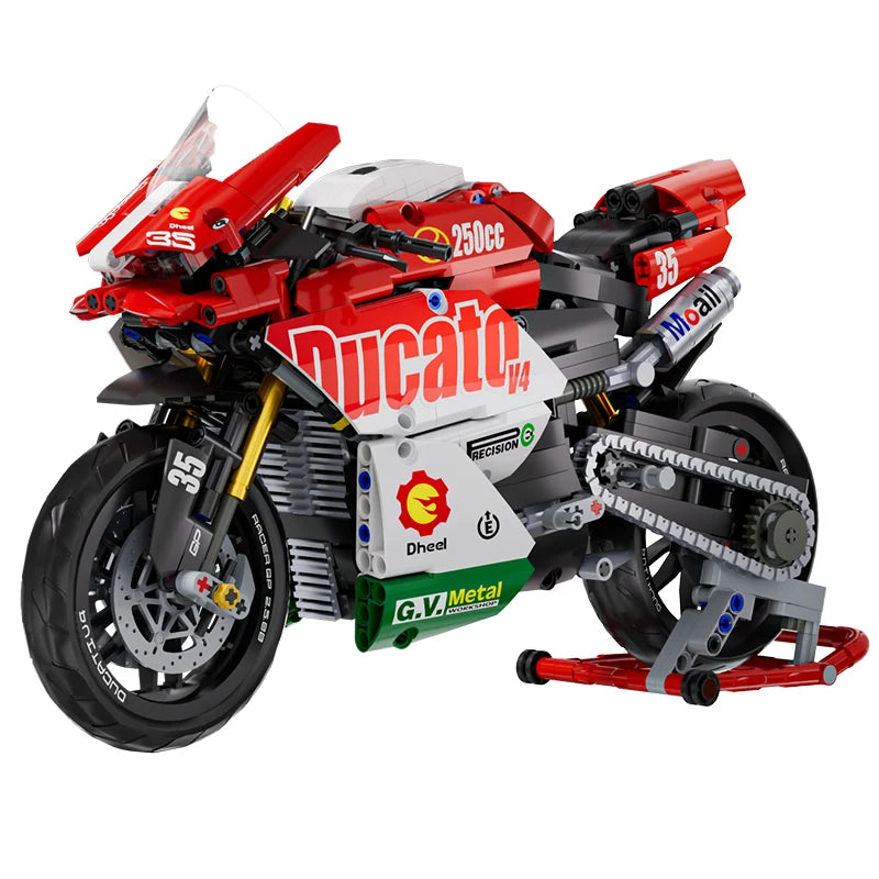 Technic Series Motorcycle V4 Building Blocks Set Super Motorbike Model