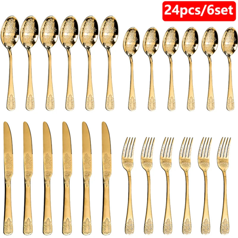 Stainless Steel Cutlery Set Portable Dinnerware Set