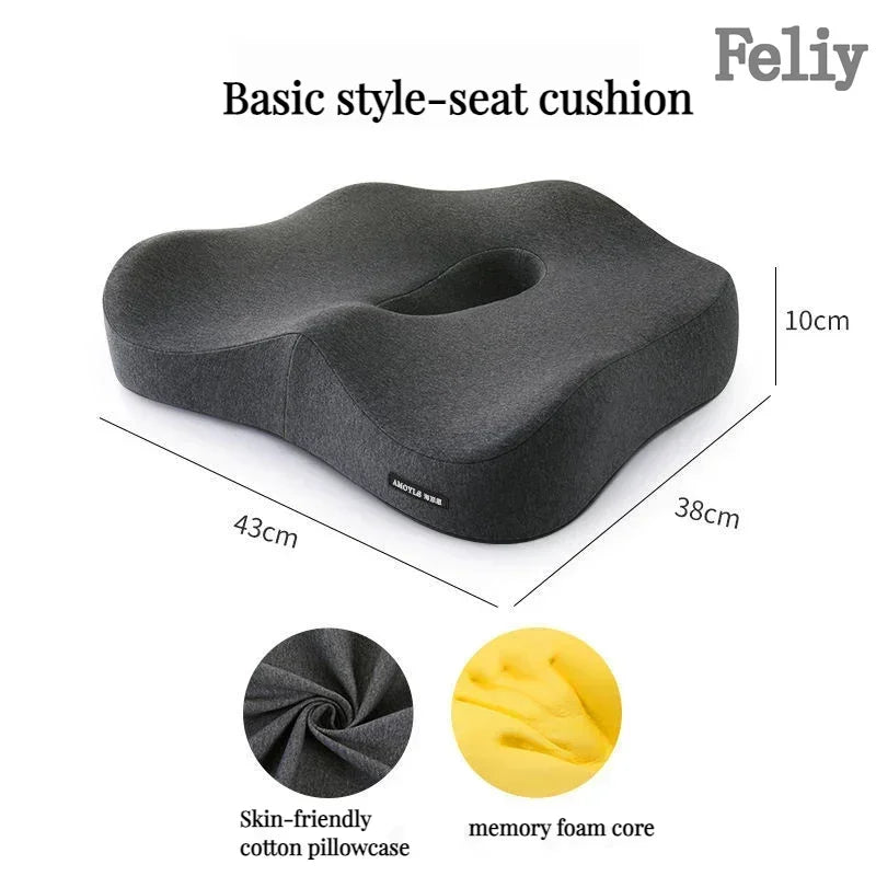 Memory Foam Office Chair Cushion Car Seat Support Waist