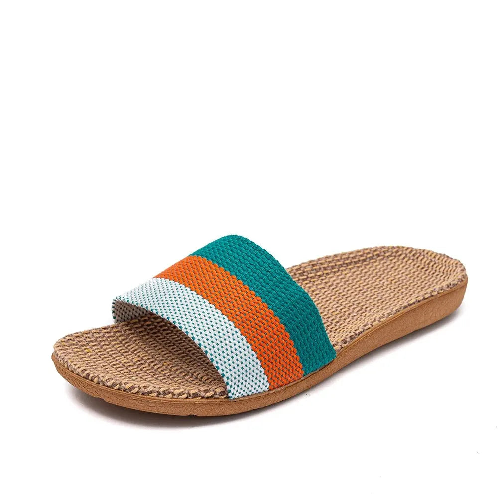 Summer Linen Women'S Slippers Flat Sandals Home in USA