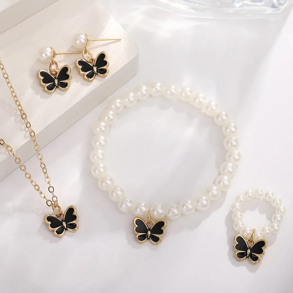 Pendant Imitation Pearl Necklace Bracelet Earring Women in USA