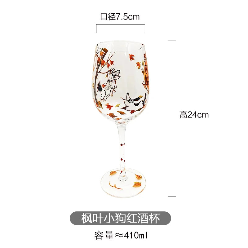 Hand Painted Wine Glass, Champagne Cup, Goblet, Crystal Cups in USA.