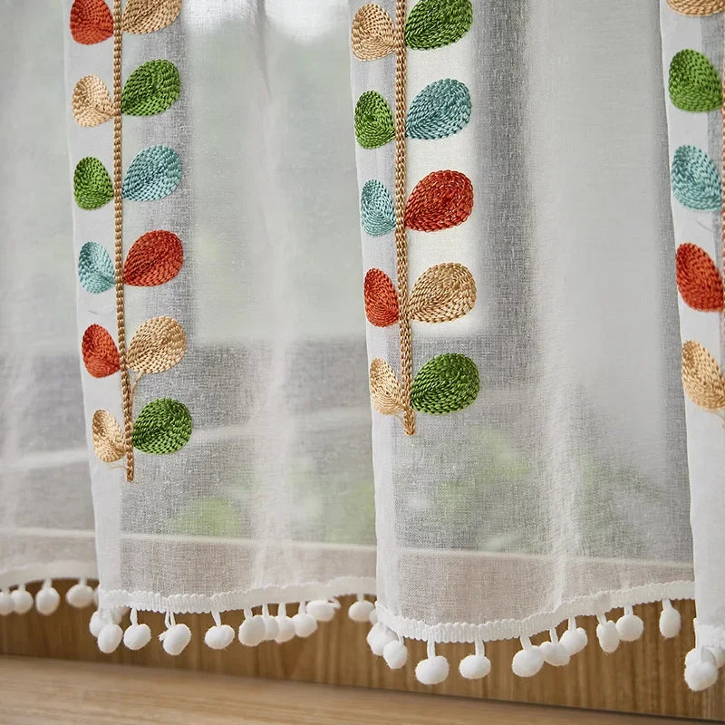 Cotton Fashion Daisy Short Curtains Road Pocket Shade in USA