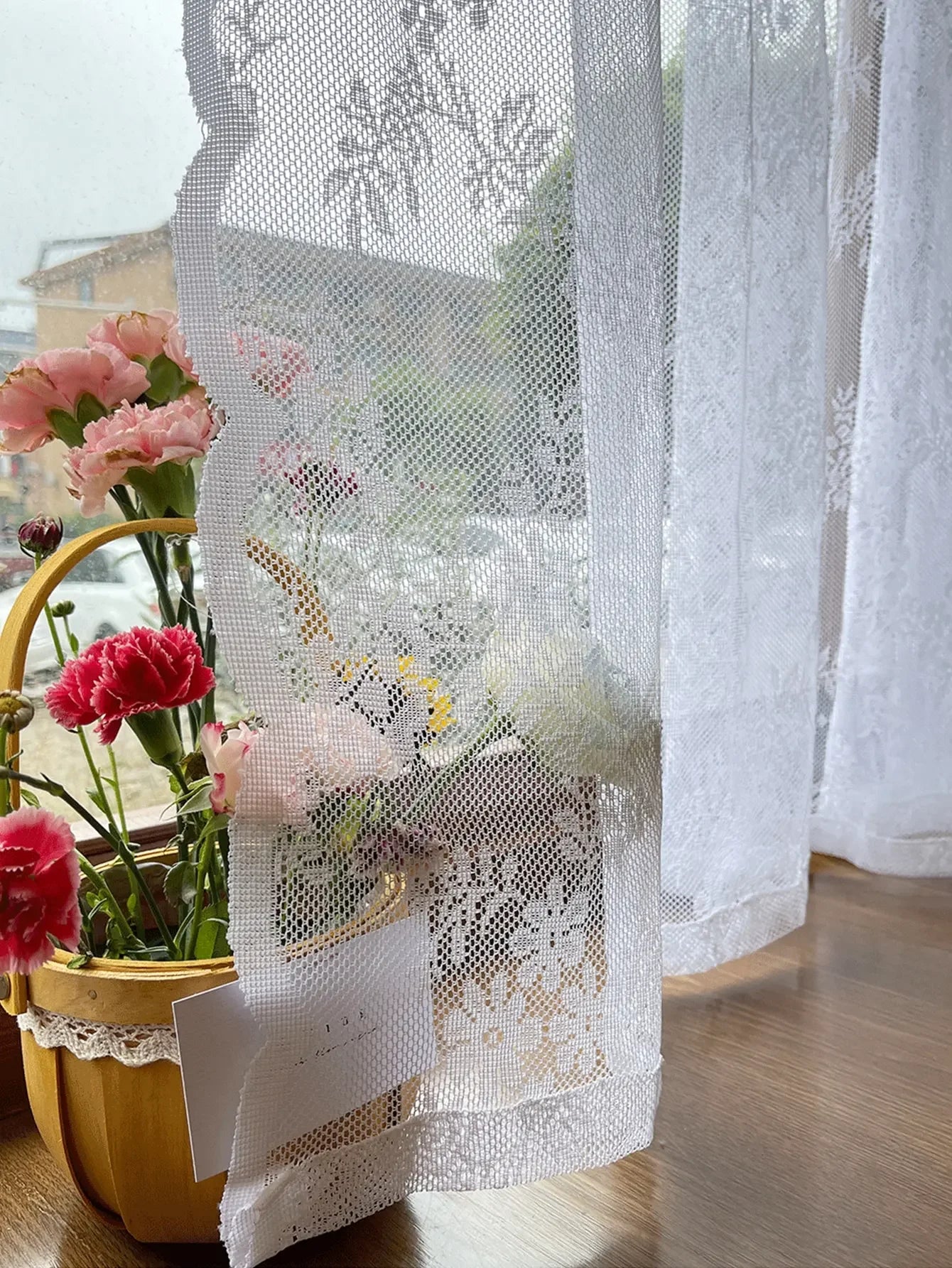 Floral Lace Sheer Curtains for Living Room Tulle Rod Pocket in USA.