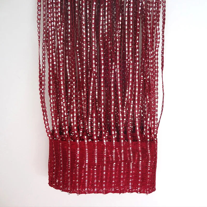 Glitter silver linear door curtain decorative fringe curtain IN USA.