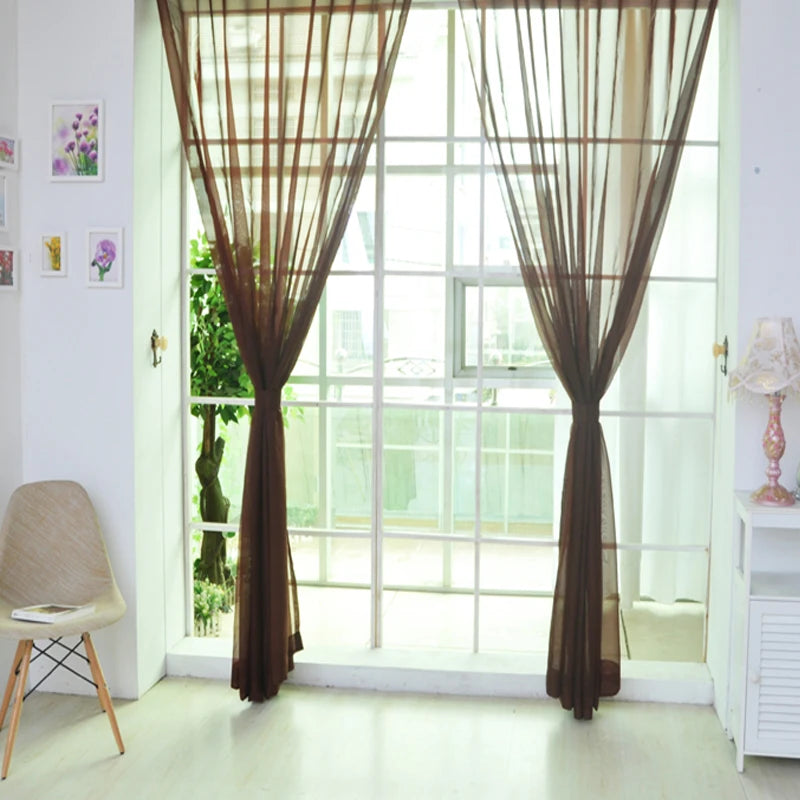 Tulle Curtains The Kitchen Living Room Solid Sheer Curtains in USA.