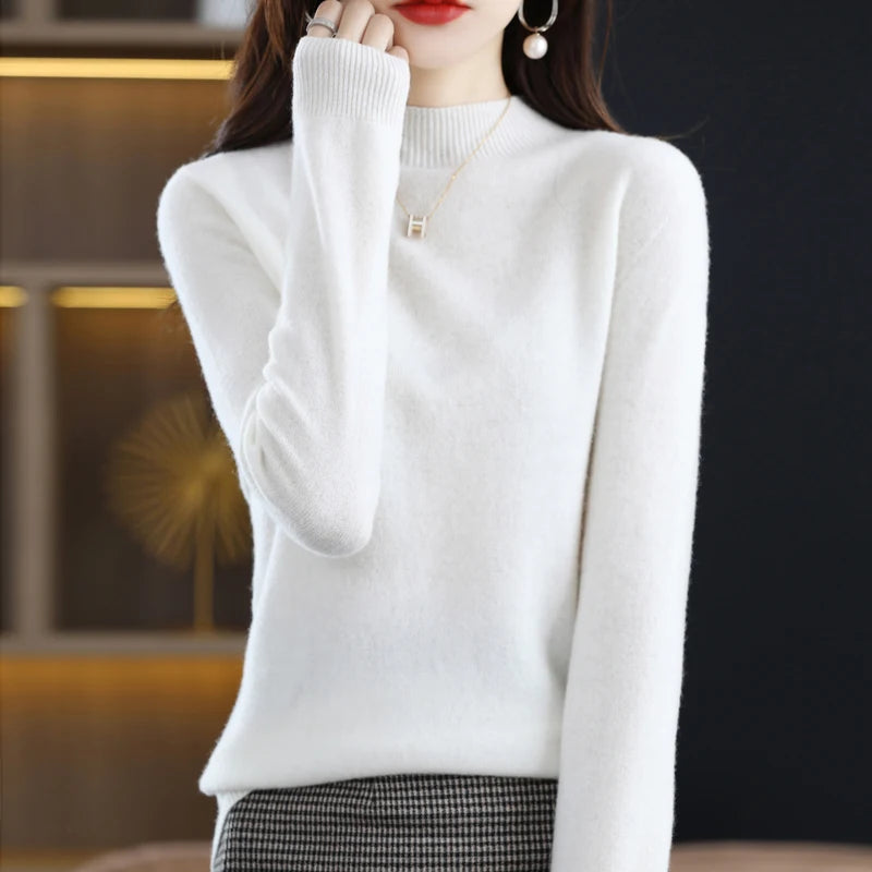 Pure Wool Half-neck Pullover In Autumn And Winter New Cashmere in USA