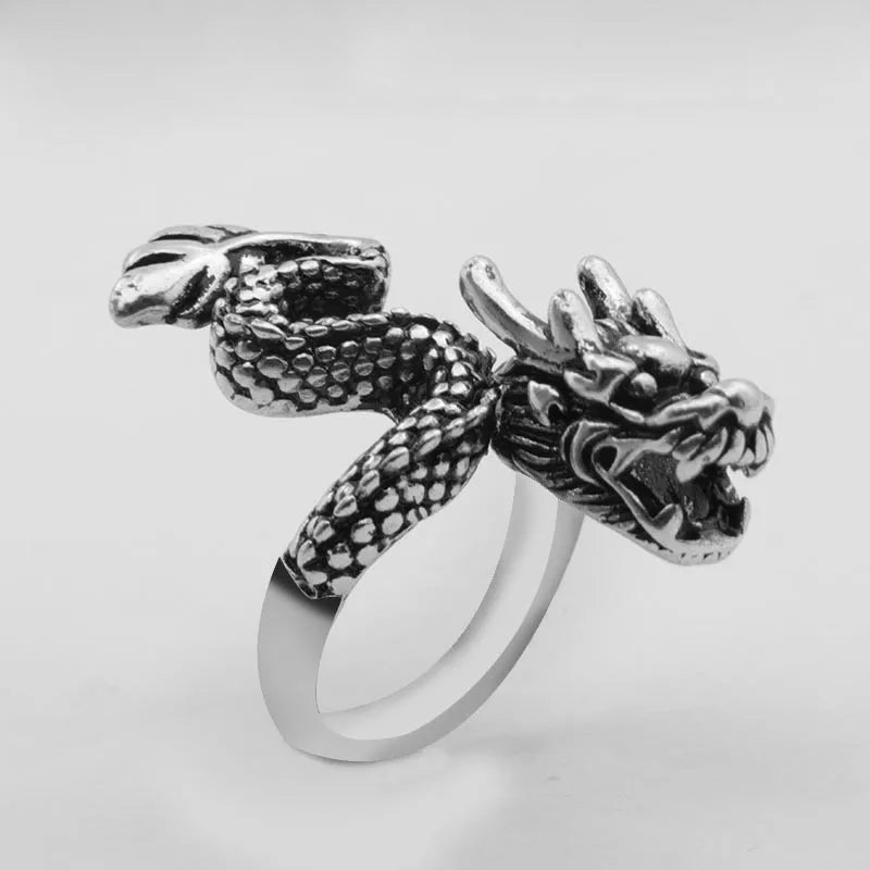 Jisensp Gothic Punk Dragon Ring Men Retro Viking Animal in USA