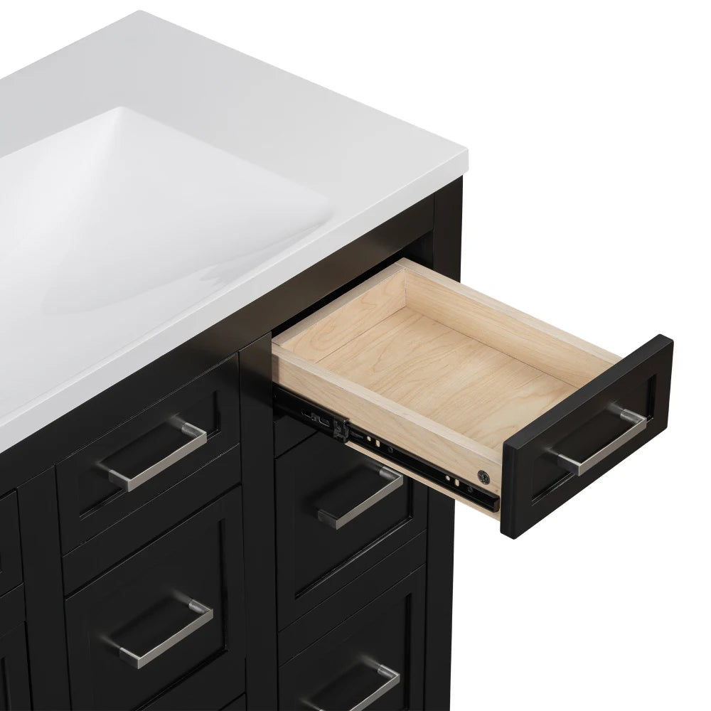 Bathroom Vanity Cabinet with Resin Integrated Sink in USA.