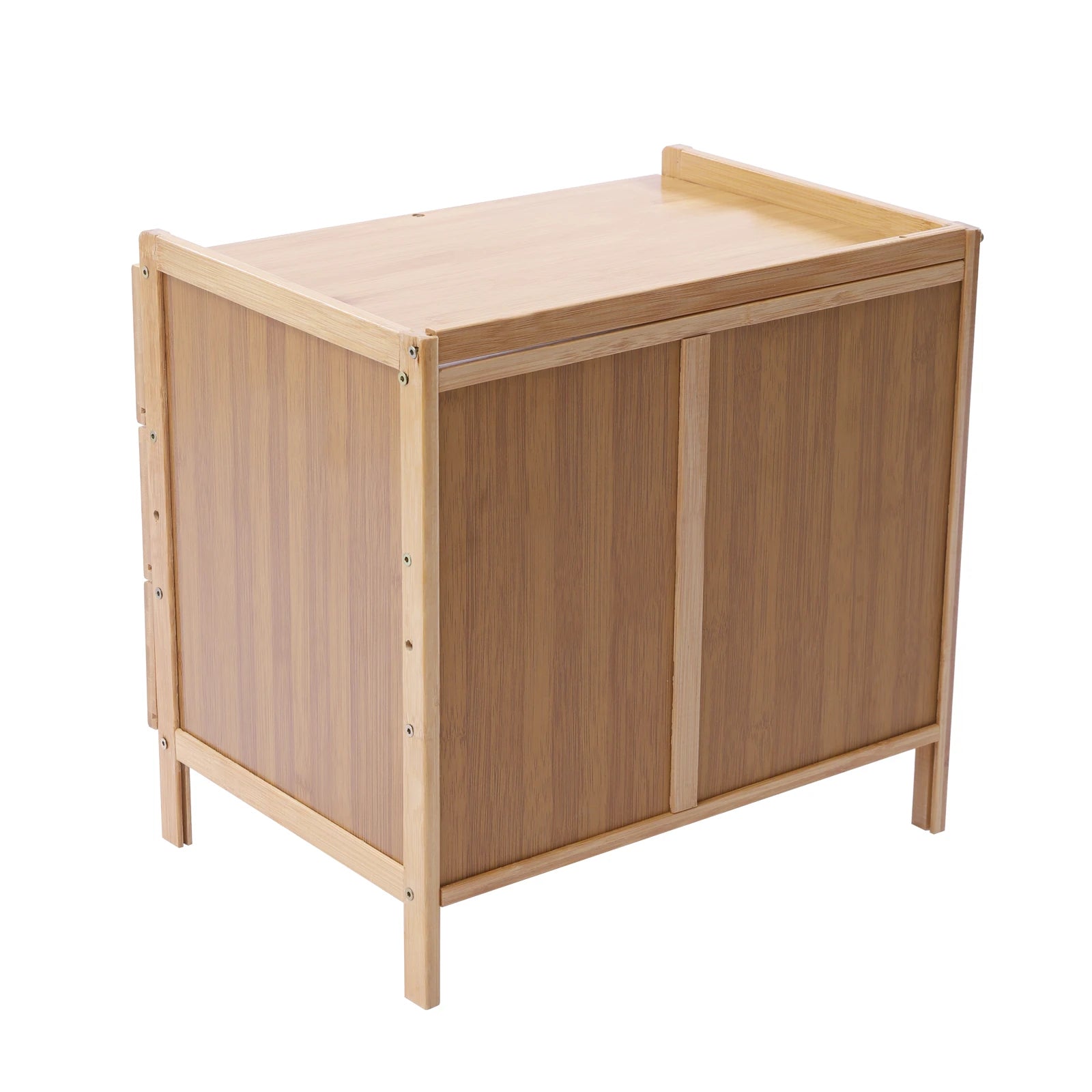 Drawer Modern Bamboo Nightstand Side Table Bedroom IN USA.