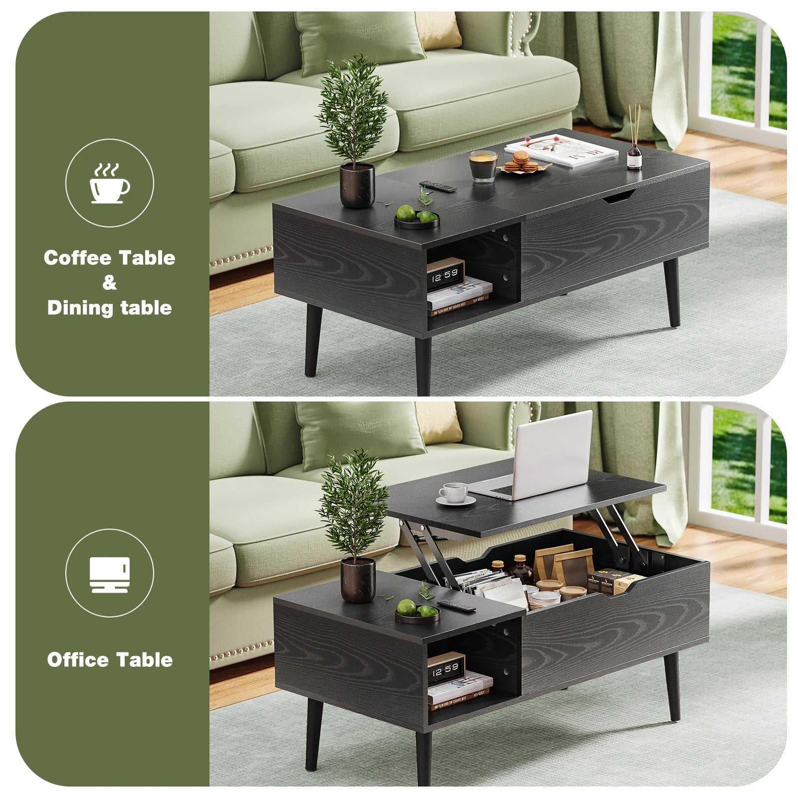 JHK Lift Top Coffee Tables Wood Dining Tables IN USA.