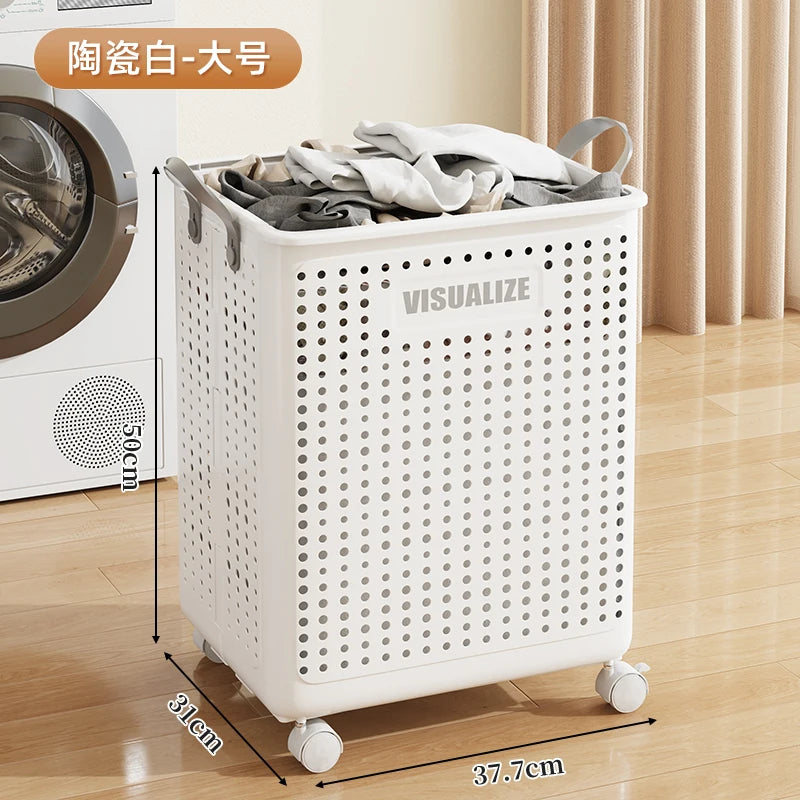 Foldable Laundry Basket hamper casters Washing Clothes in USA