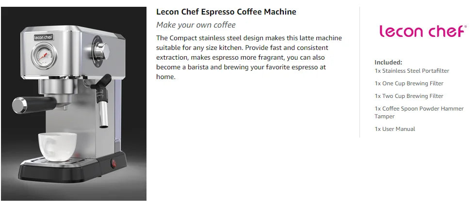 Espresso Machine Bar Coffee Machine Steam Milk IN USA.