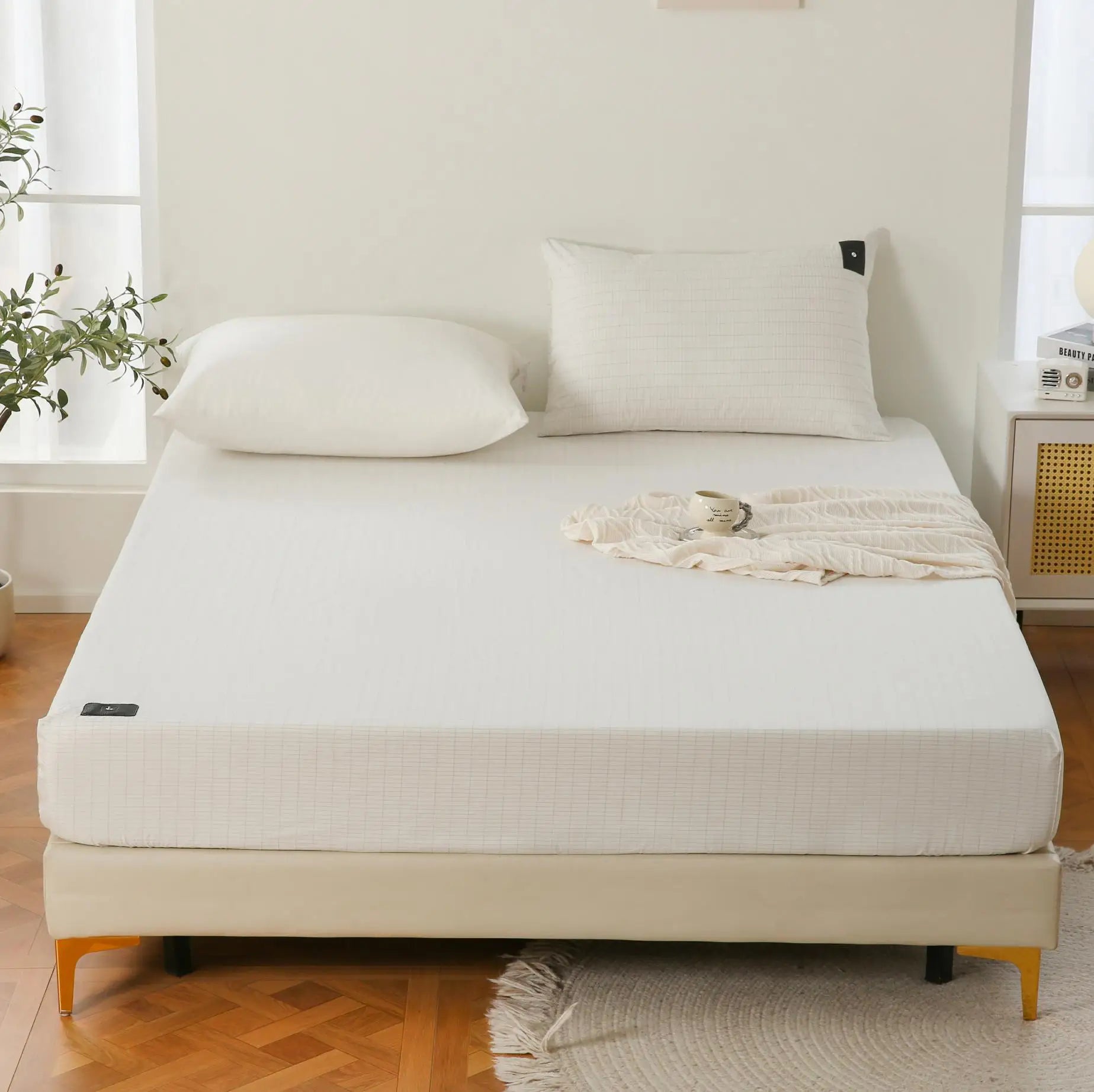 Cotton Silver Earthing Grounding King Size Fitted Bed Sheet