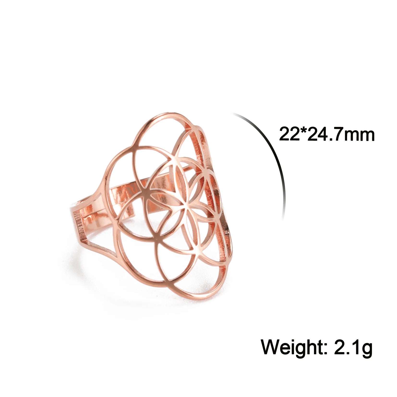 Unift Scared Geometry Flower Life Ring Adjustable Stainless Steel Ring in USA