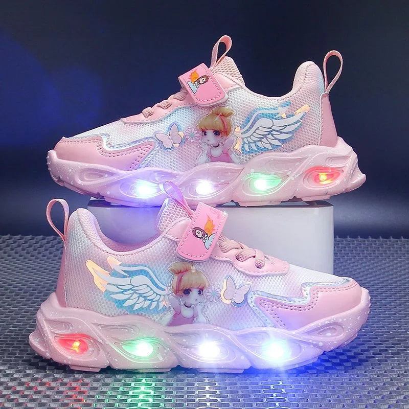 Fashion Lightweight Spring Mesh LED Luminous Sports Shoes in USA