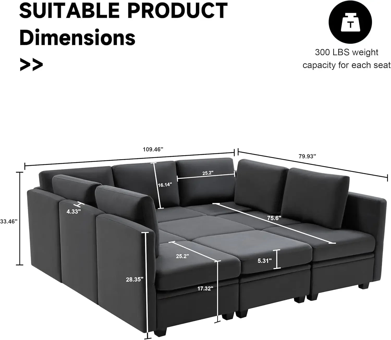 Modular Sectional Sleeper Sofa, Sectional Couch Reversible IN USA.