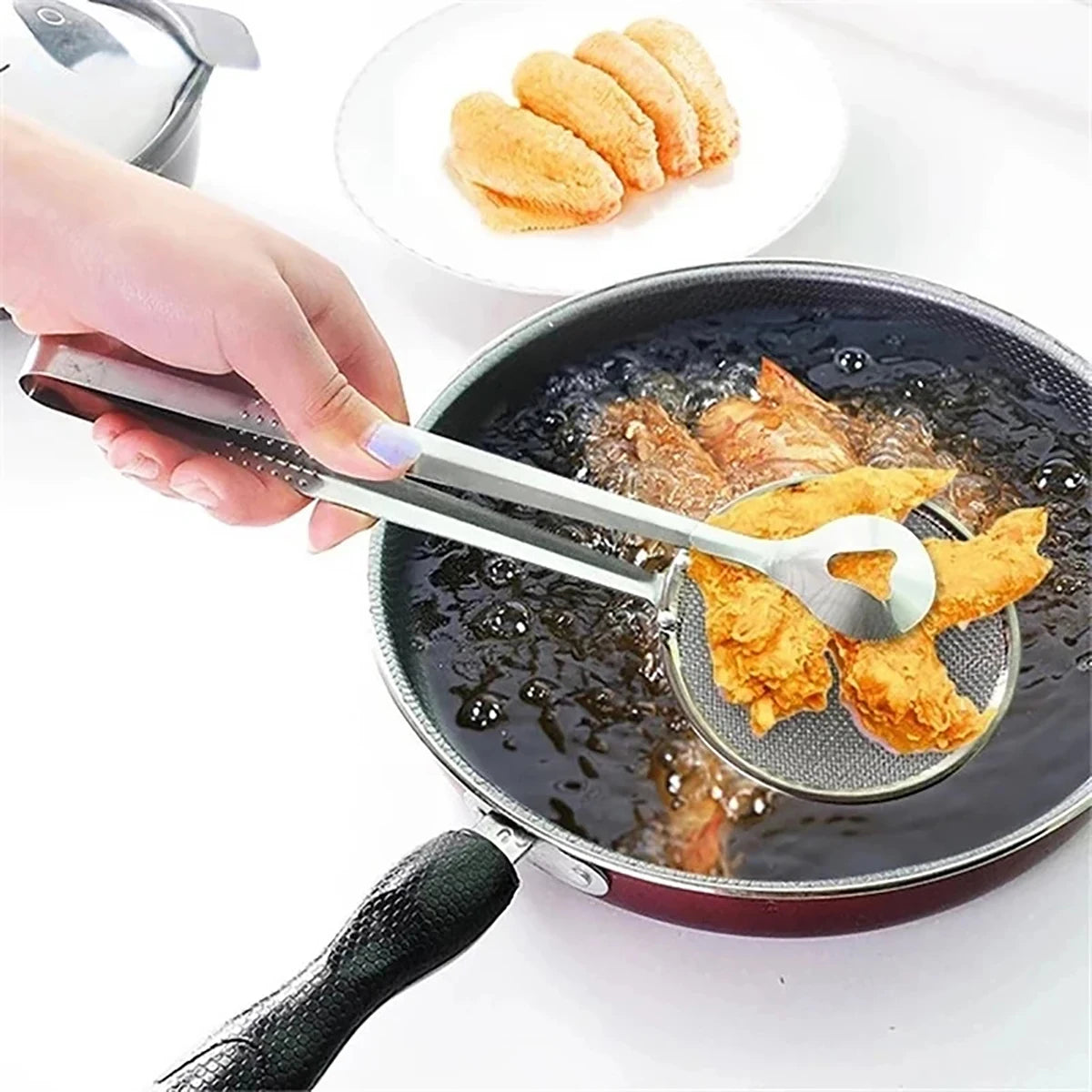 Stainless Steel Fried Food Filter Clip Cooking Drain in USA.