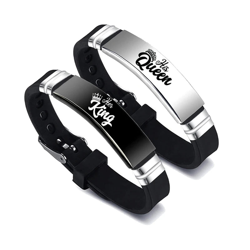 His Queen Trendy Sport Silicone Couple Bracelet in USA