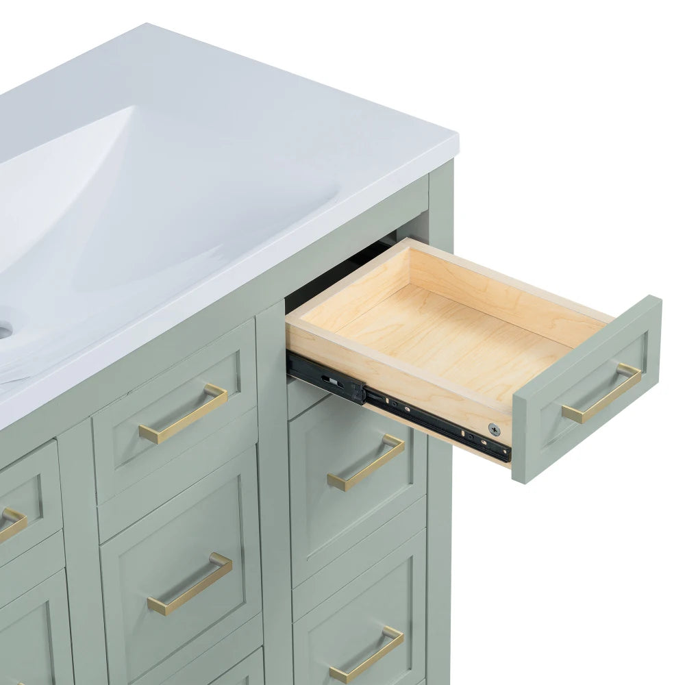 Bathroom Vanity Cabinet with Resin Integrated Sink in USA.