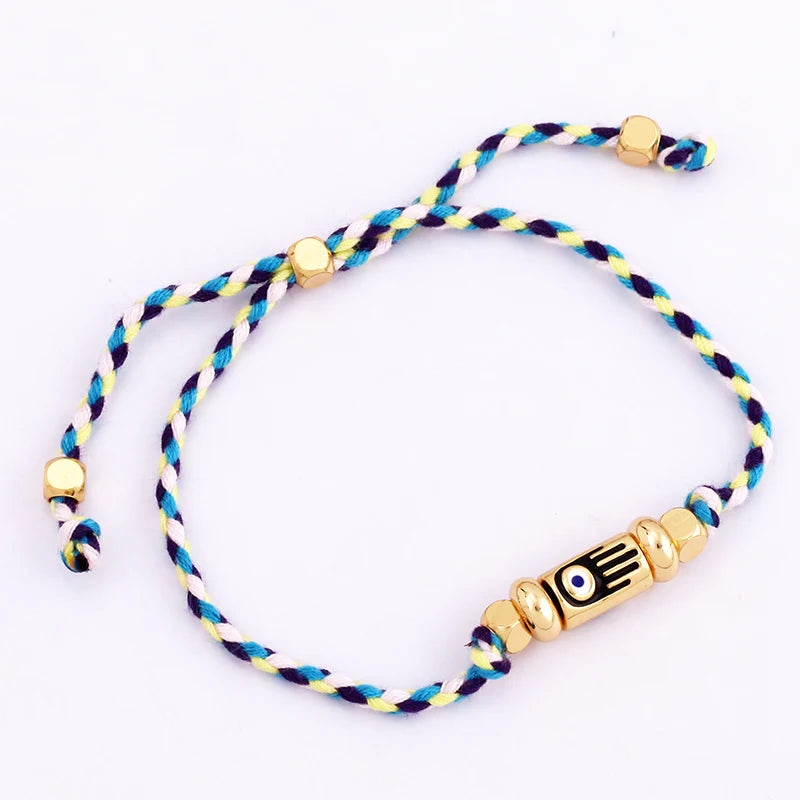 Nature Cotton Cord Knotting Evil Eye Bracelet in USA