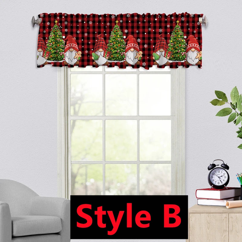 Christmas Window Curtain Christmas Valance Decoration Bedroom in USA