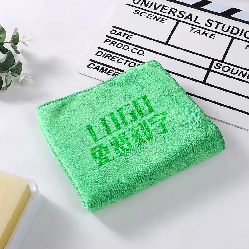 Custom LOGO Towel Free Laser Embossing Lettering Microfiber