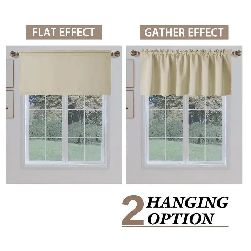 Stylish Solid Color Blackout Curtain Valance Blocks Light Enhances in USA