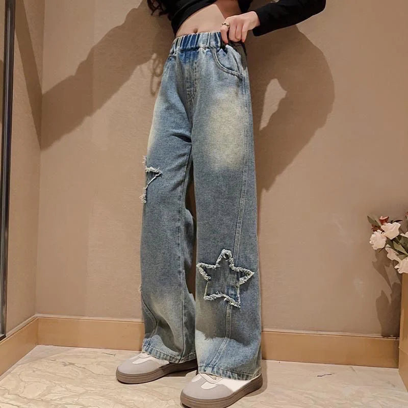 IENENS High Waist Jeans Girl Straight Loose in USA