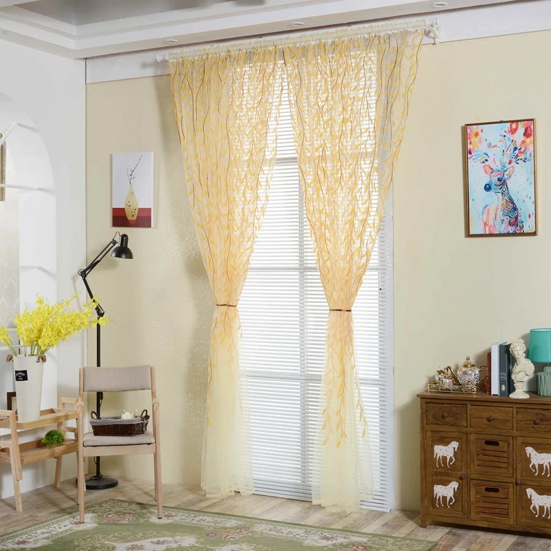 Voile Solid Sheer Gordijnen Window Curtains Living Room in USA