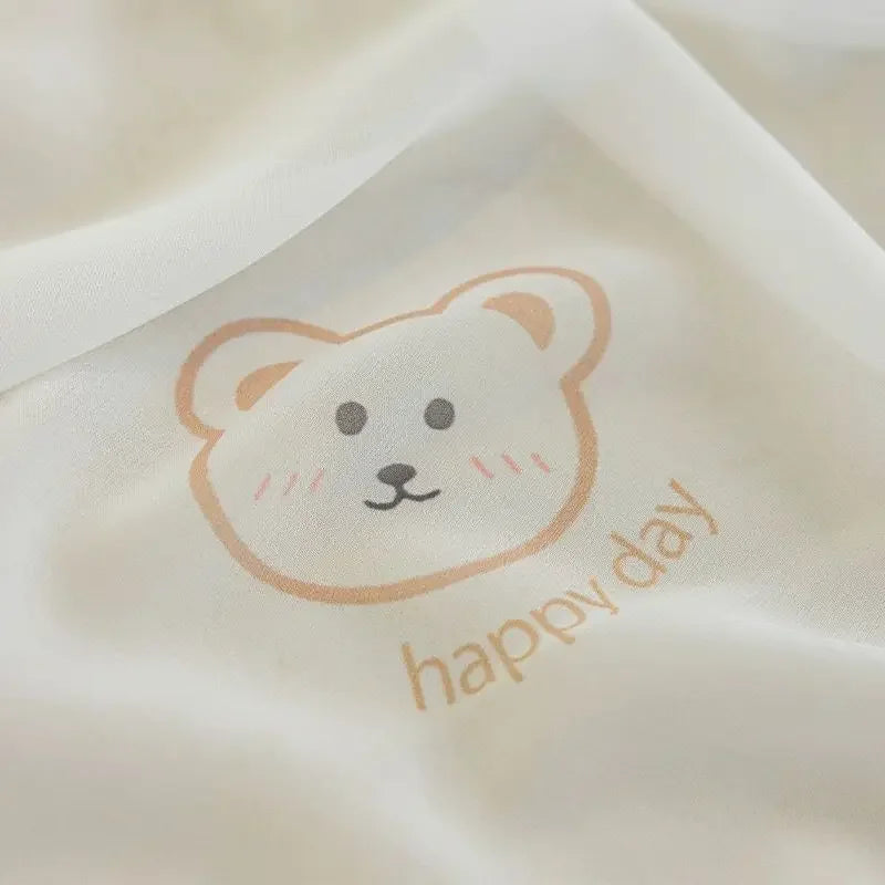 Cute Plush Bear Embroidered Childrens Curtains Japanese