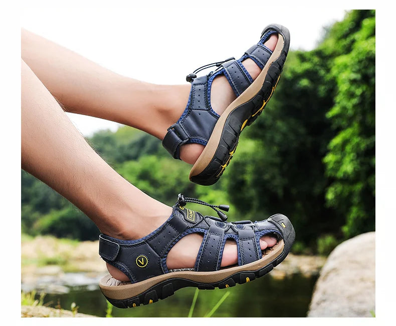 Summer Men Sandals Leather Mens Casual Shoes in USA